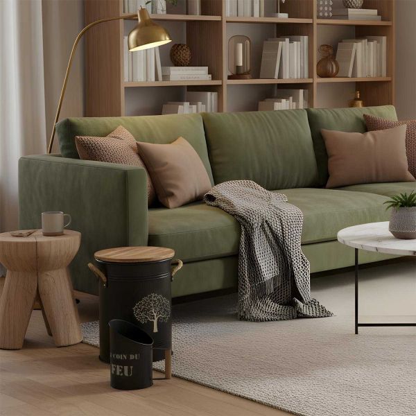 Tabouret et seau à pellets avec pelle Au coin du feu - AUBRY GASPARD