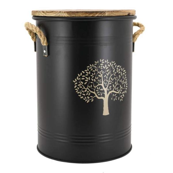 Tabouret et seau à pellets avec pelle Au coin du feu - AUB-6869