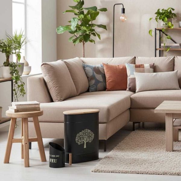 Tabouret et seau à pellets avec pelle Au coin du feu - AUBRY GASPARD