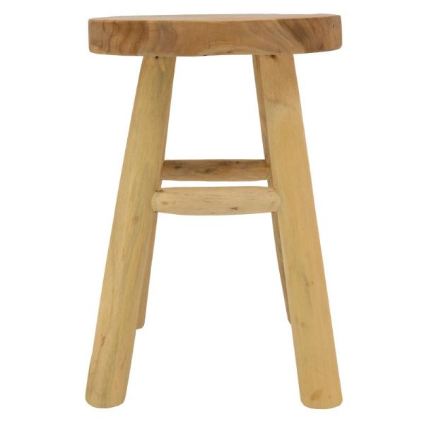 Tabouret rond en teck massif - Arden - AUB-6414