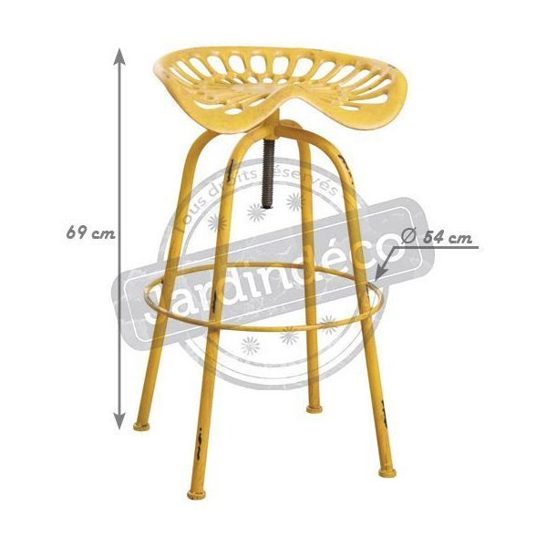 Tabouret tracteur pivotant et réglable en hauteur - AUBRY GASPARD
