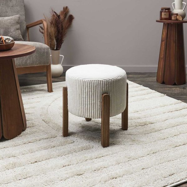 Tabouret en velours côtelé Scott - THE HOME DECO FACTORY