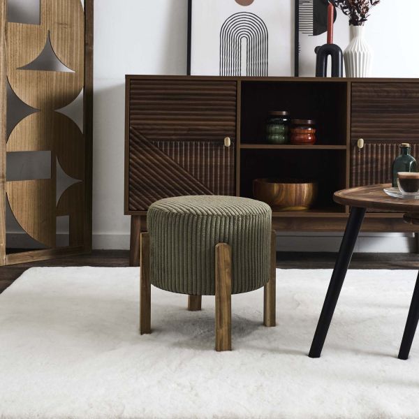 Tabouret en velours côtelé Scott - THE HOME DECO FACTORY