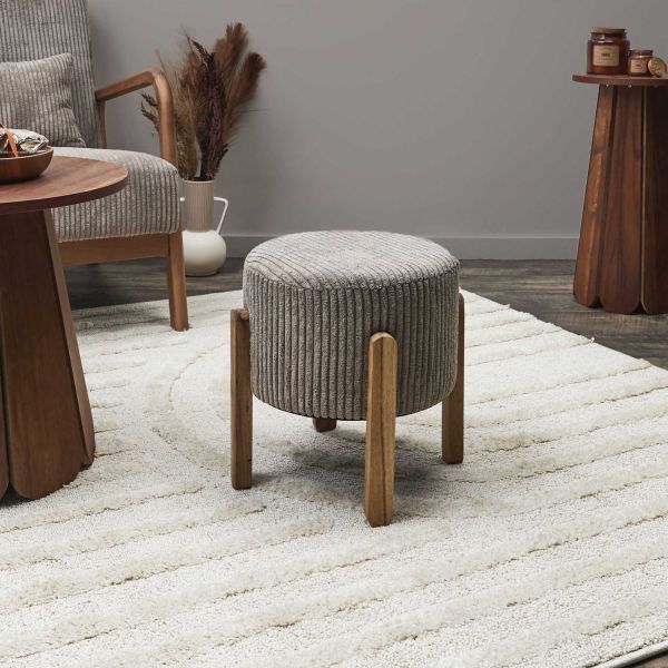 Tabouret en velours côtelé Scott - THE HOME DECO FACTORY