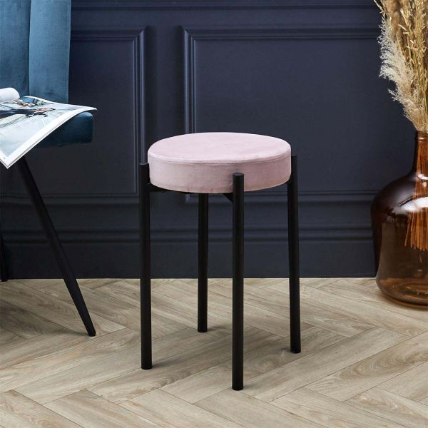 Tabouret en velours empilable Bubble (Lot de 4) - THE HOME DECO FACTORY