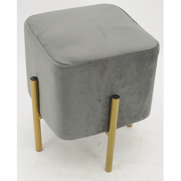 Tabouret carré pied doré Gatsby - AUBRY GASPARD