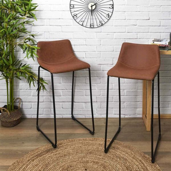 Tabourets de bar en polyuréthane Stan (Lot de 2) - THE HOME DECO FACTORY