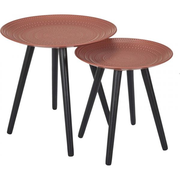 Tables gigognes rondes Relief (Lot de 2)