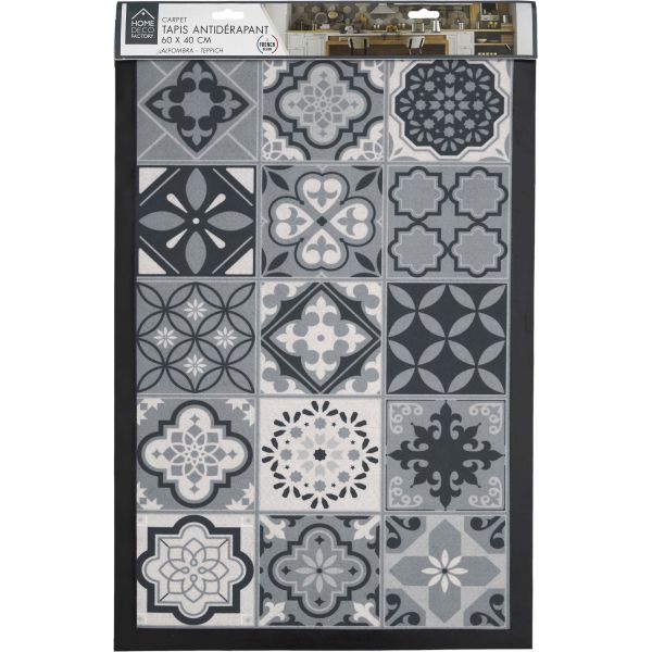 Tapis en PVC imprimé carreaux de ciment 40 x 60 cm - CMP-3067