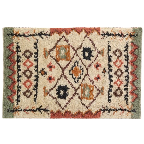 Tapis berbère en laine et coton tuftés multicolores