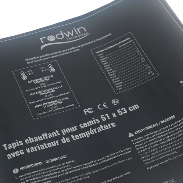 Tapis chauffant 40W avec variateur - 