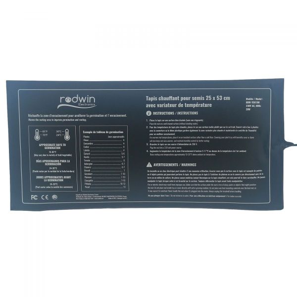 Tapis chauffant 20W avec variateur