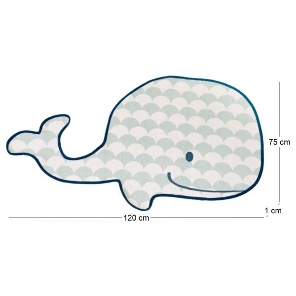 Tapis en coton forme de baleine 120 cm - 23,02