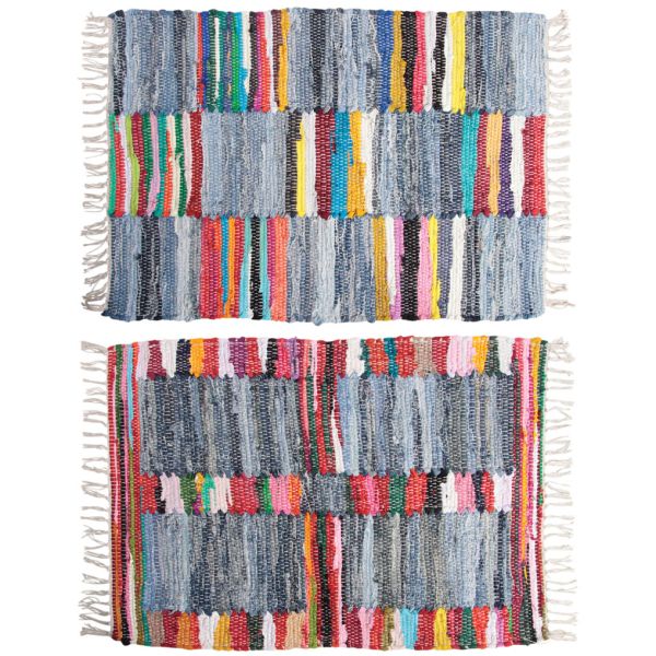 Tapis en coton multicolore (Lot de 2)