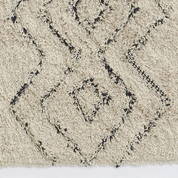 Tapis en coton naturel et noir 60 x 90 cm - 29,90