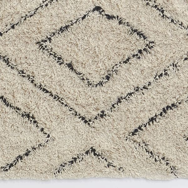 Tapis en coton naturel et noir 60 x 90 cm - 29,90