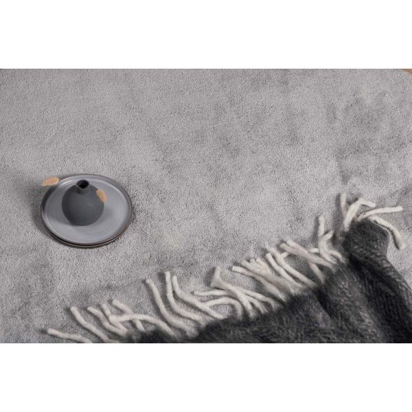 Tapis en coton et polyester effet viscose argent Undra - 189