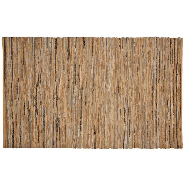 Tapis en coton recyclé et cuir