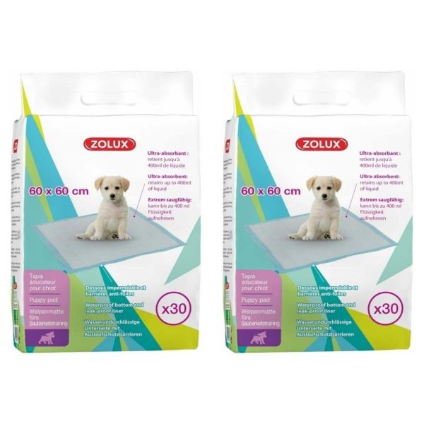 Tapis éducateur ultra-absorbant pour chiots (Lot de 2)