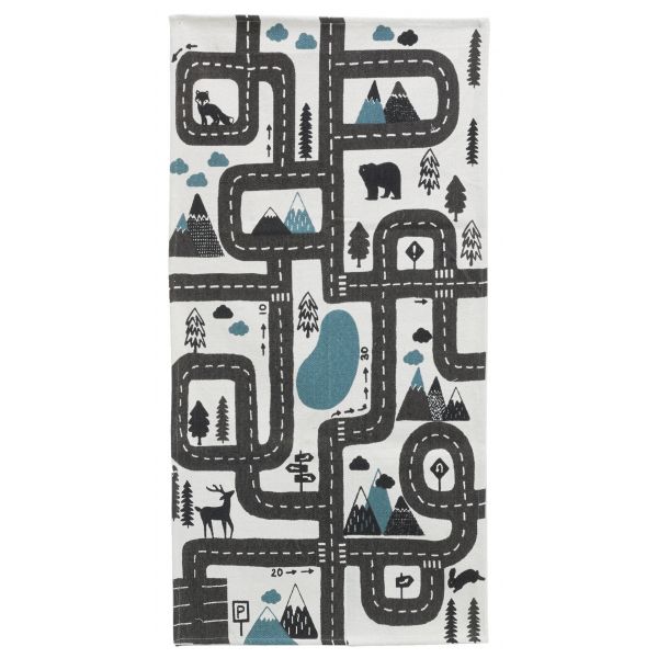 Tapis de jeu pour enfant à motifs gris étoiles