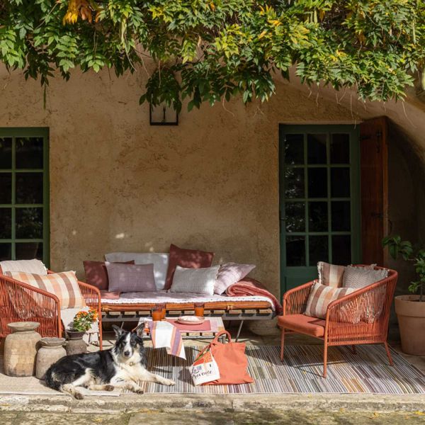 Tapis extérieur en polypropylène Bianca papaye - VIVARAISE