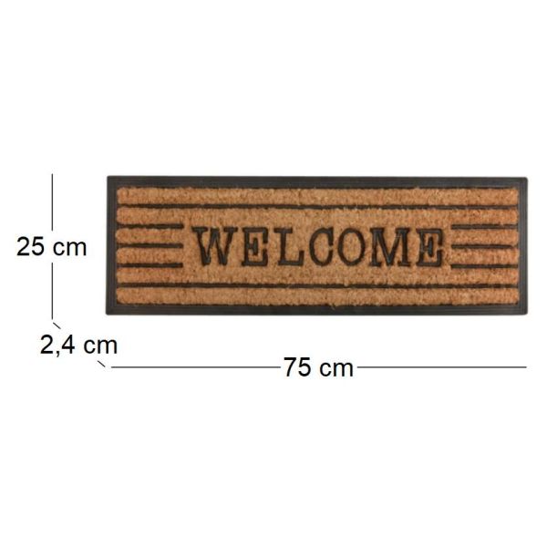 Tapis en fibres de coco inscription Welcome - ESS-0691