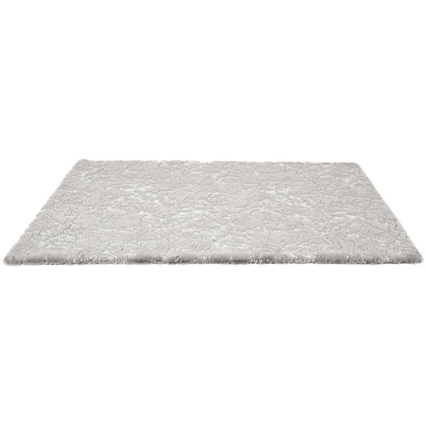 Tapis imitation fourrure argentée 120 x 170 cm