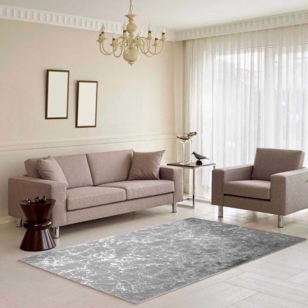 Tapis imitation fourrure argentée 120 x 170 cm - THE HOME DECO FACTORY
