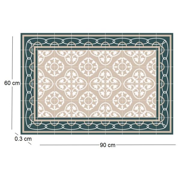 Tapis intérieur carreaux de ciment effet rosaces - 22,33