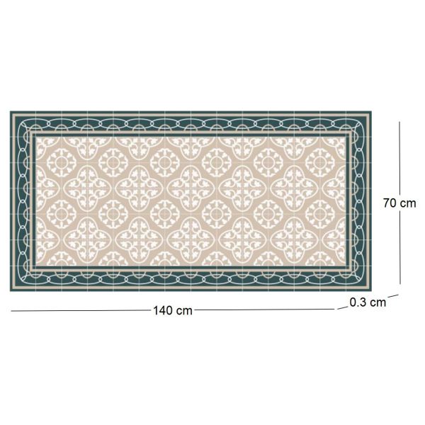 Tapis intérieur carreaux de ciment effet rosaces - 41,42