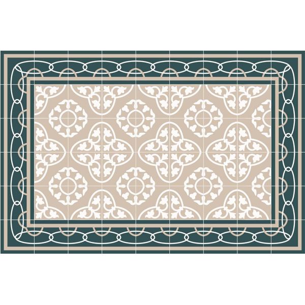 Tapis intérieur carreaux de ciment effet rosaces
