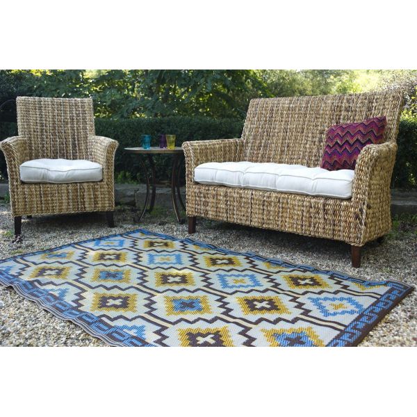 Tapis intérieur extérieur Lhasa bleu roi et chocolat (180 x 120 cm) Tapis intérieur extérieur Lhasa bleu roi et chocolat (180 x 120 cm)
