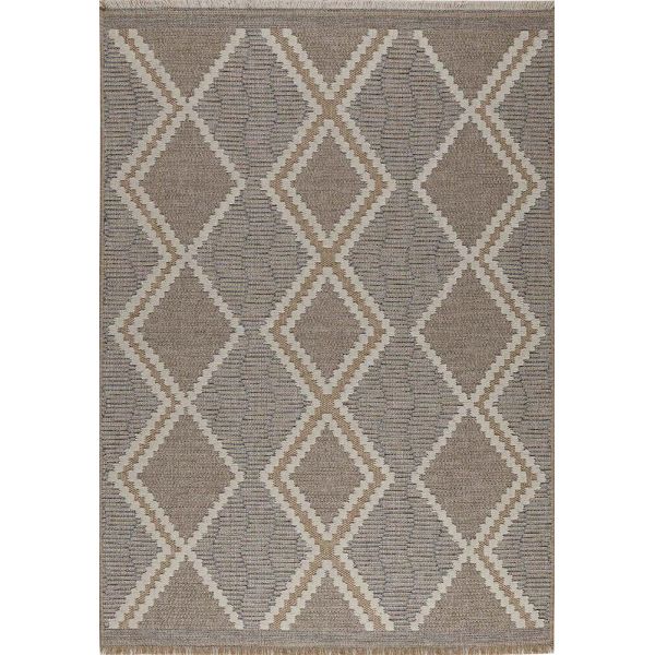 Tapis intérieur extérieur aspect jute bleu Tijuana 9048