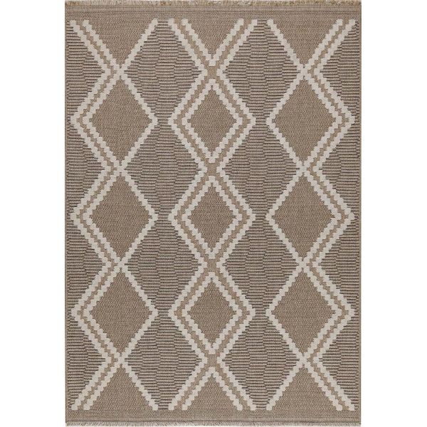 Tapis intérieur extérieur aspect jute marron Tijuana 9048