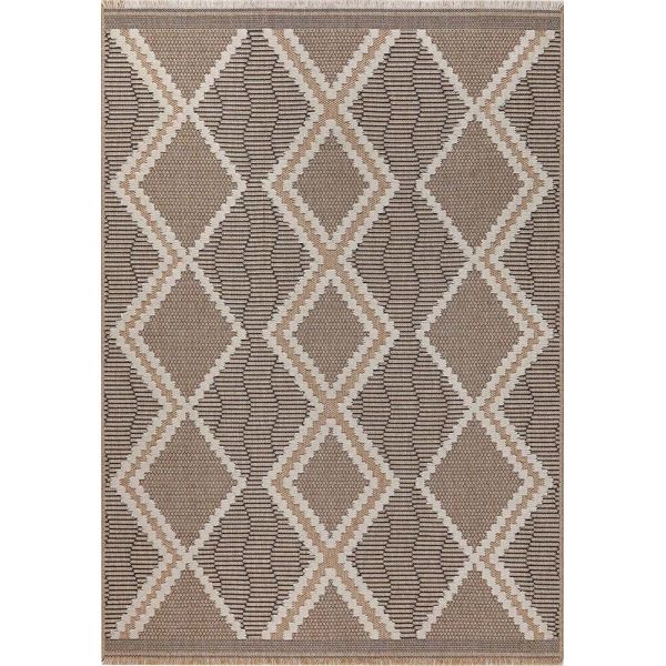 Tapis intérieur extérieur aspect jute noire Tijuana 9048
