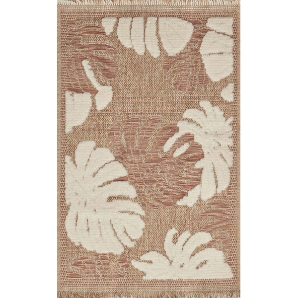 Tapis intérieur extérieur aspect jute terracotta Tijuana 9062 - NAZ-0716