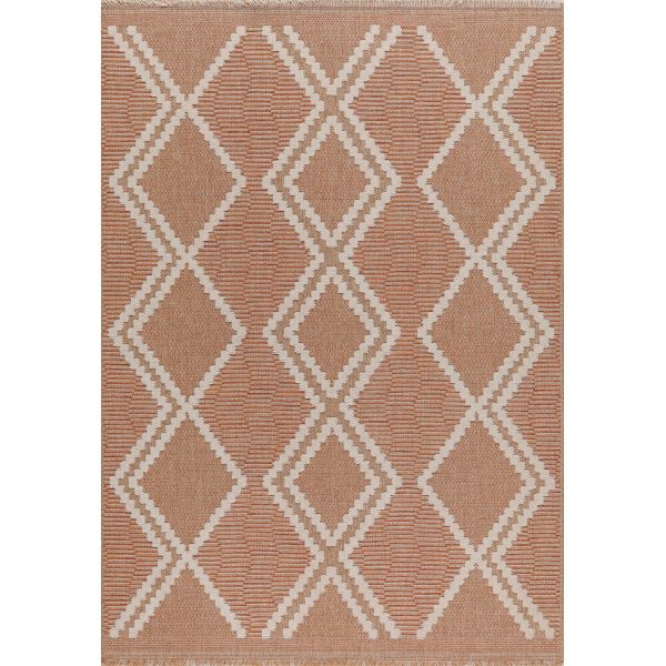 Tapis intérieur extérieur aspect jute terracotta Tijuana 9048