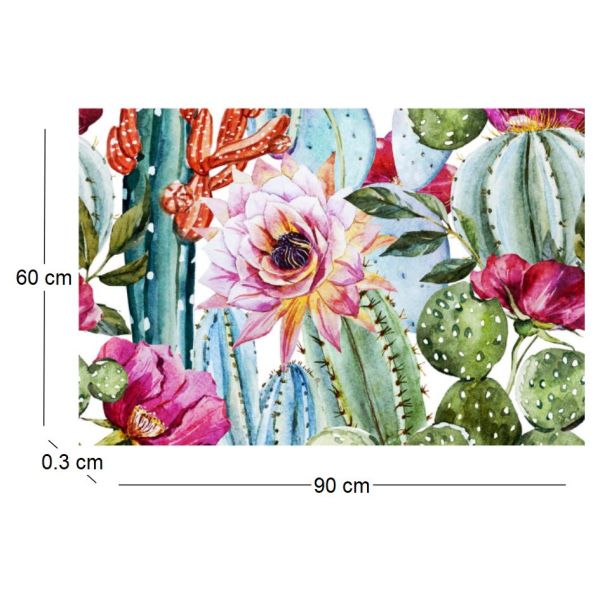 Tapis intérieur extérieur fleurs 60 x 90 cm - CON-0153