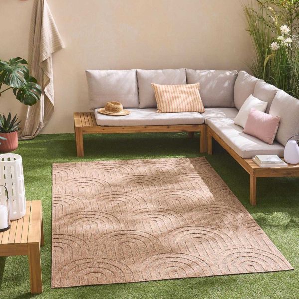 Tapis intérieur extérieur en polypropylène Fira 985 Beige - 5