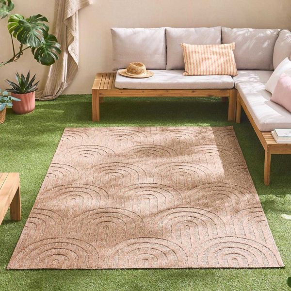 Tapis intérieur extérieur en polypropylène Fira 985 Beige - 