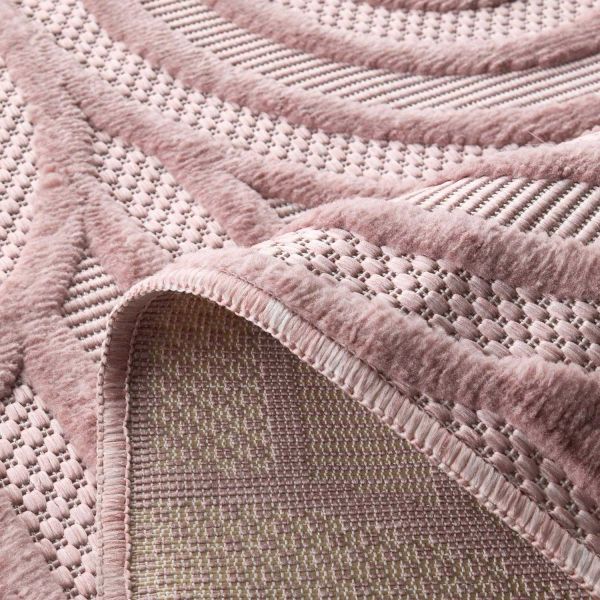 Tapis intérieur extérieur en polypropylène Fira 985 Rose - 139