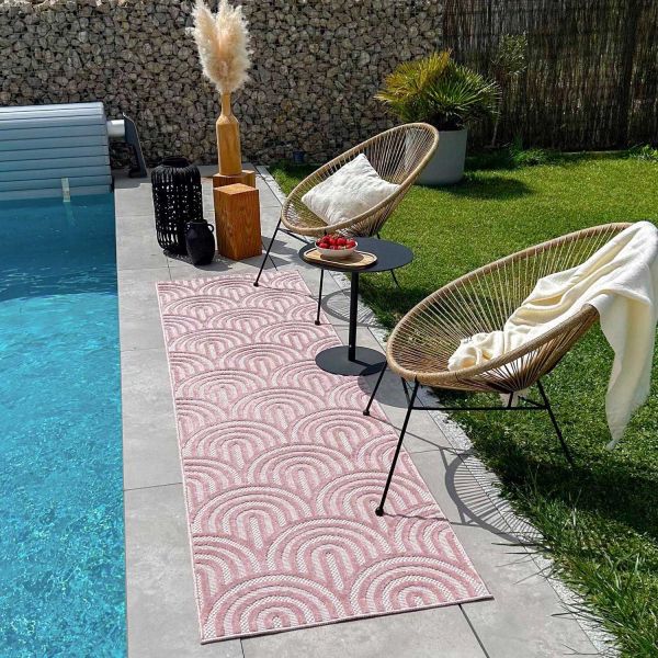 Tapis intérieur extérieur en polypropylène Fira 985 Rose - 6