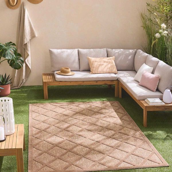 Tapis intérieur extérieur en polypropylène Fira 991 beige - 5