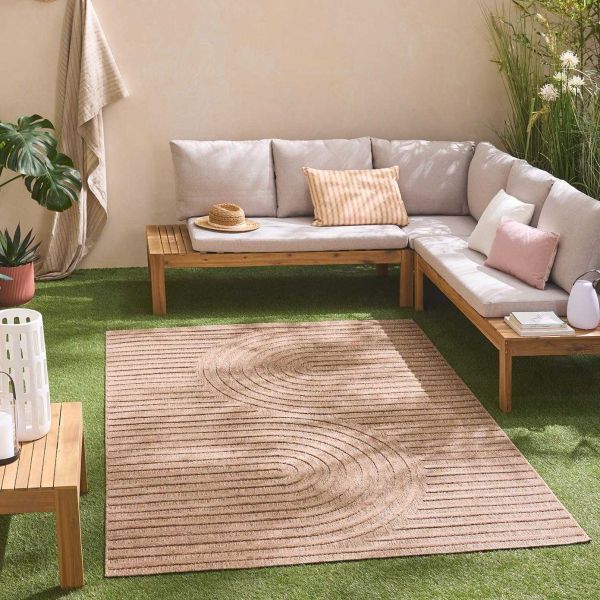 Tapis intérieur extérieur en polypropylène Fira 986 beige - 