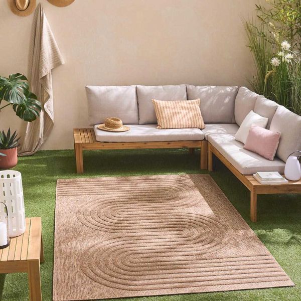 Tapis intérieur extérieur en polypropylène Fira 987 beige - 