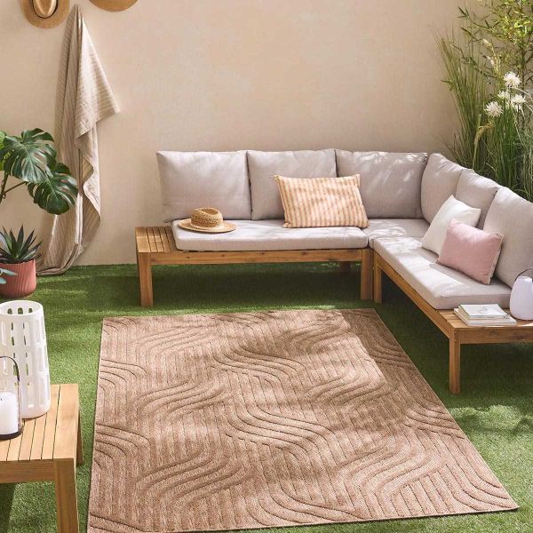 Tapis intérieur extérieur en polypropylène Fira 989 beige - 5