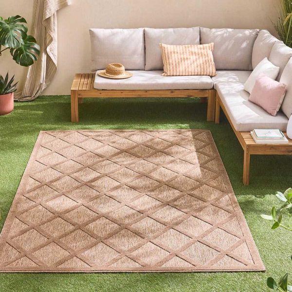 Tapis intérieur extérieur en polypropylène Fira 991 beige - 