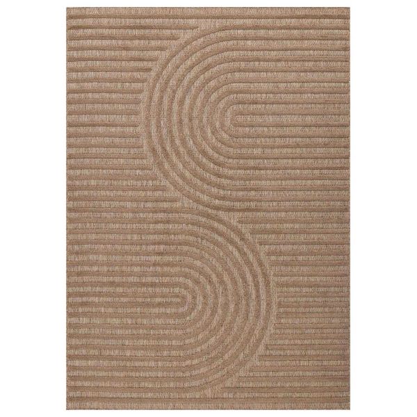 Tapis intérieur extérieur en polypropylène Fira 986 beige
