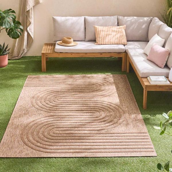 Tapis intérieur extérieur en polypropylène Fira 987 beige - 5