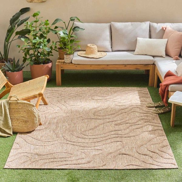 Tapis intérieur extérieur en polypropylène Fira 988 beige - 